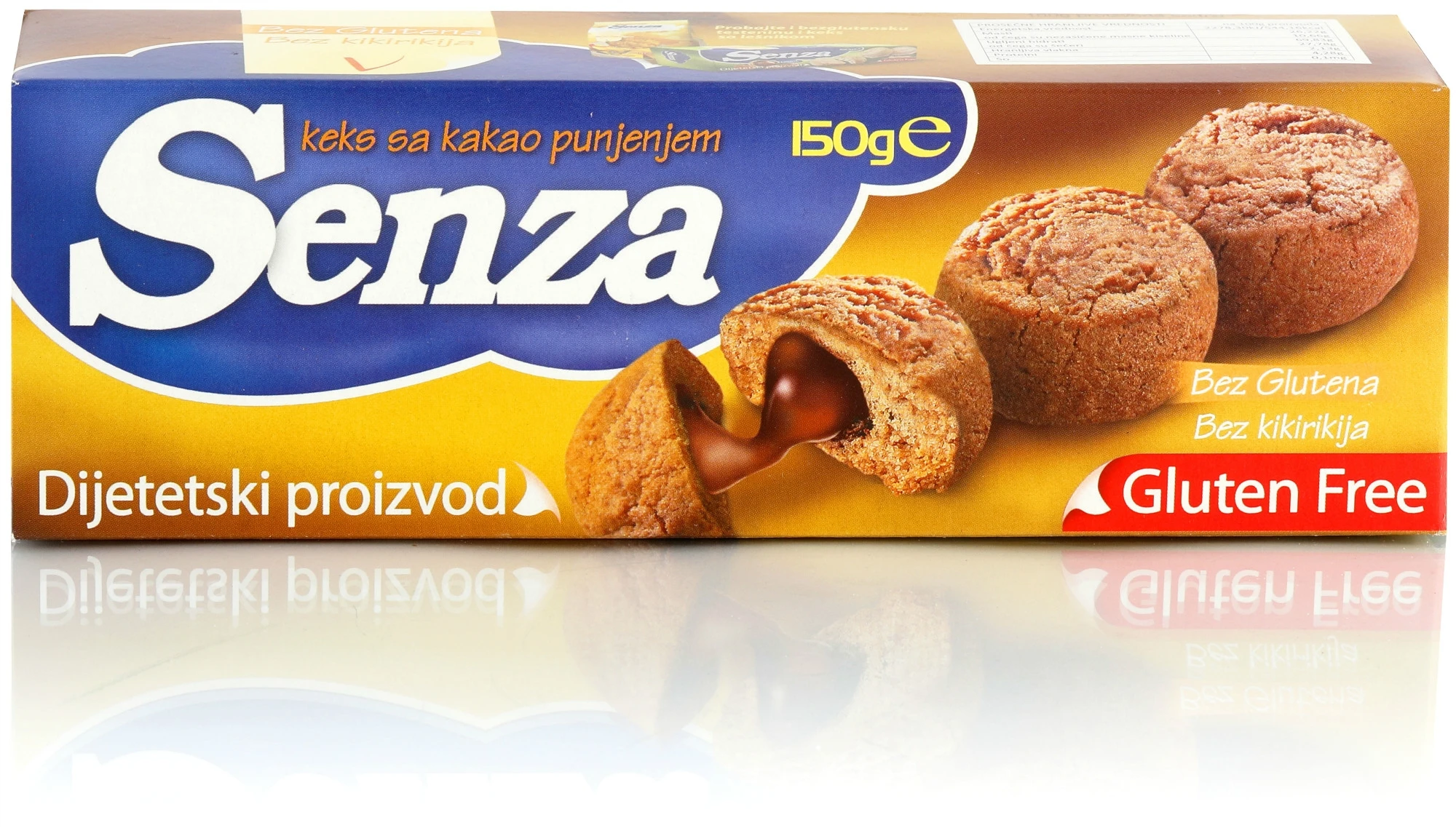 Keks sa kakao punjenjem (sert. bez glutena) 150 g Senza